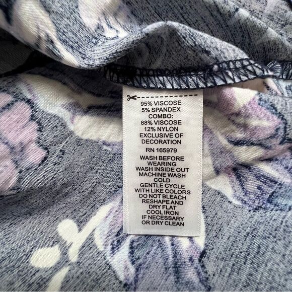 NWT Cupio Tiered Floral Mix Print Top 3/4 Sleeve Large - Picture 11 of 11